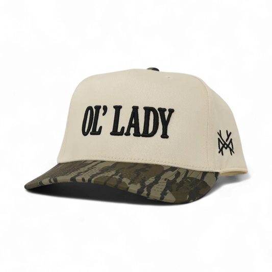 retro mossy oak bottom land/natural  Ol Lady Trucker Hat