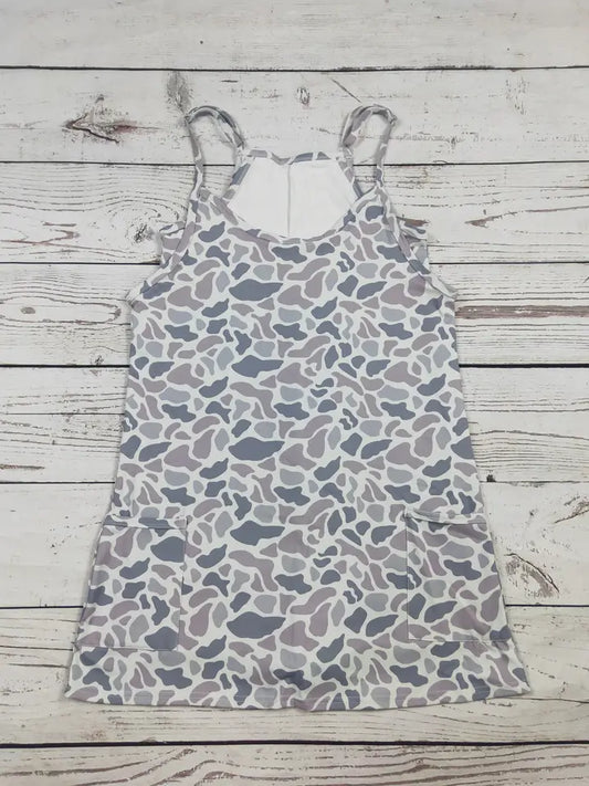 Women Gray Camouflage Printed Dresses